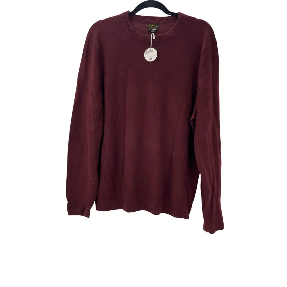 J. Crew Men's Cashmere Crewneck Sweater Heather Roasted Coffee Size Medium NWT